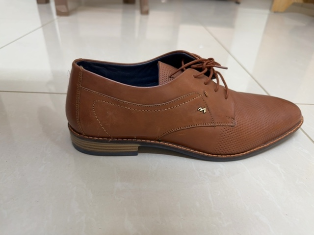Raw still of a brown shoe: clean capture with known provenance